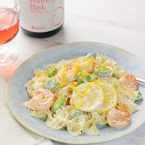 【Plumity Pink】そら豆とえびのファルファッレ レモンクリーム