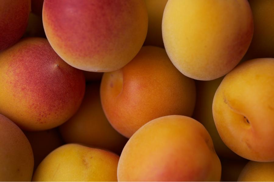 新鮮な桃がいっぱい詰まった背景